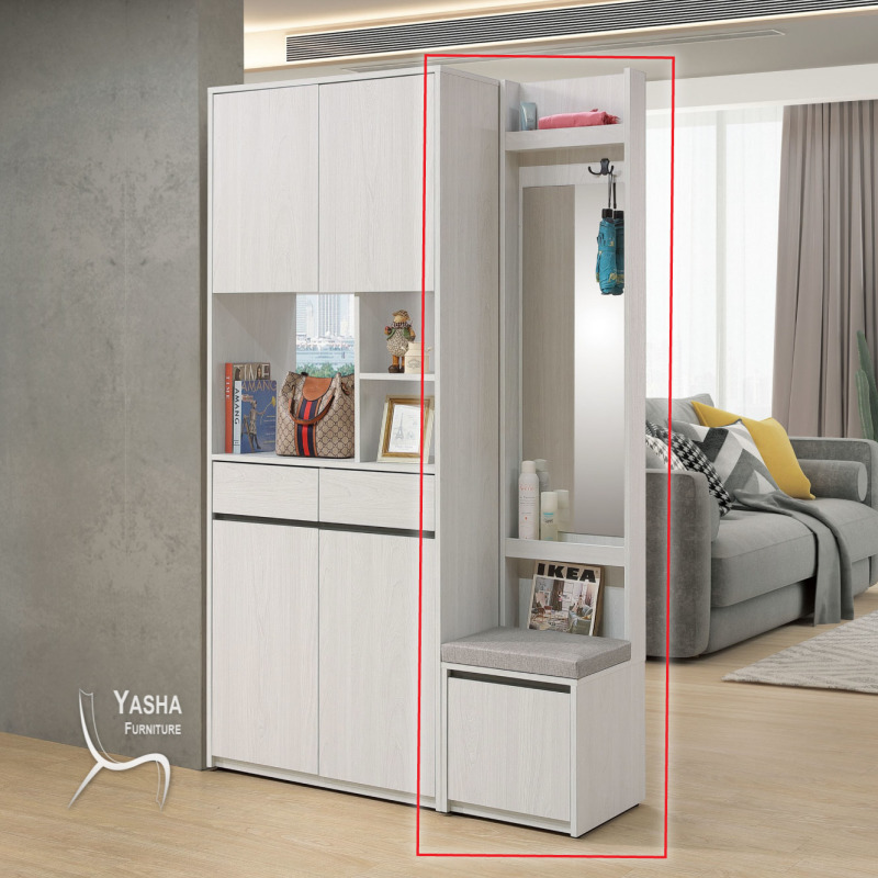 B389-05 弗洛拉1.3尺鏡面坐式隔間鞋櫃 (L755)