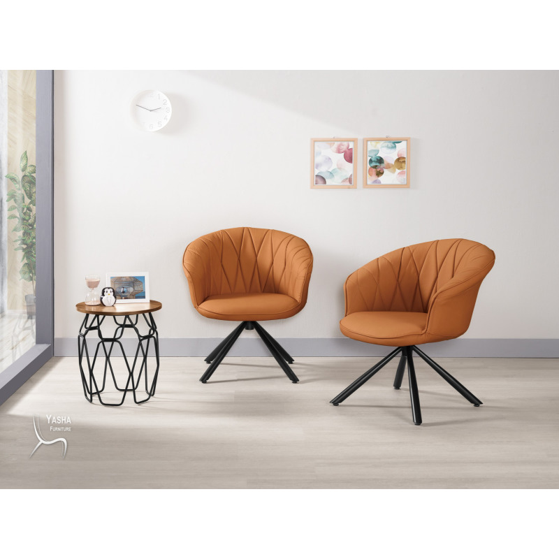 1382-1 菲勒利休閒椅(橘色皮)