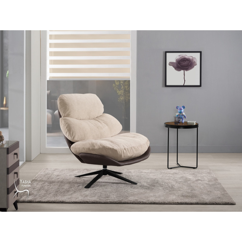 1392-1 倫納德旋轉休閒椅(米色)