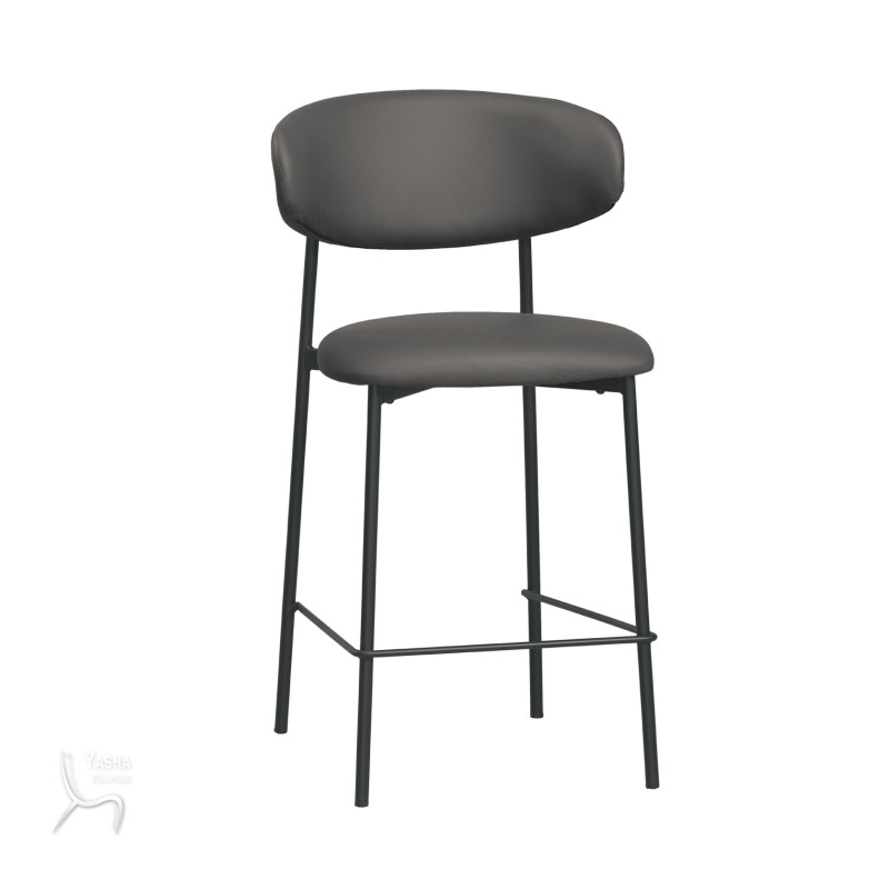 1884-8 納特吧椅(中)(灰色皮)