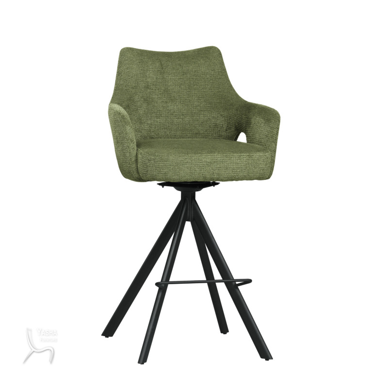 1883-3 強尼吧椅(高)(綠色布)