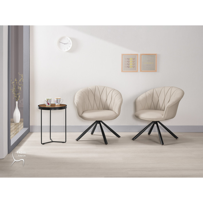 1382-2 奈傑爾休閒椅(米色皮)