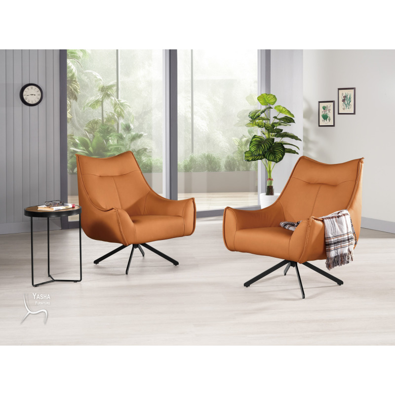 1380-1 依爾丹休閒椅(橘色皮)