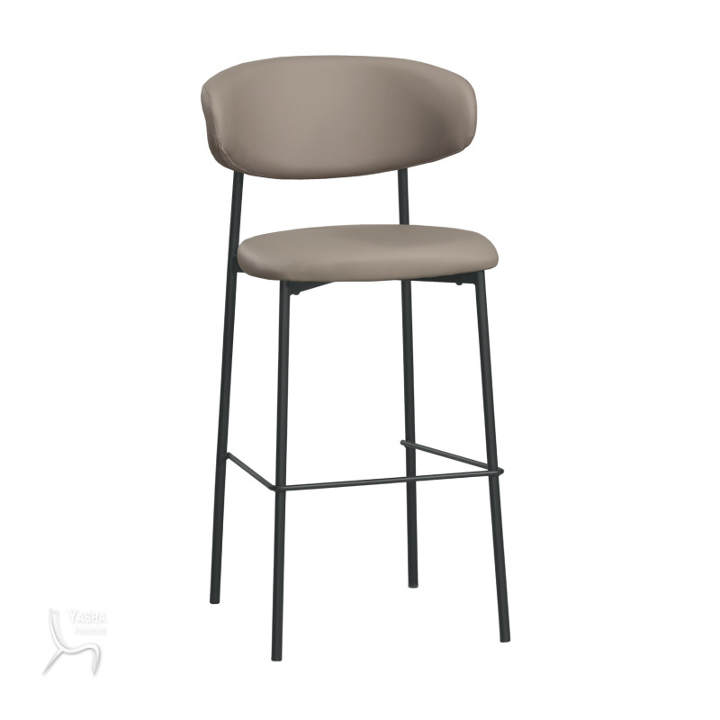 1883-7 納特吧椅(高)(米色皮)