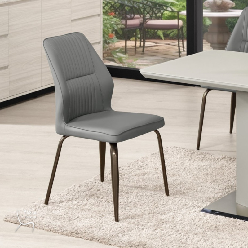 1877-7 亞歷餐椅(深灰皮)(五金腳)