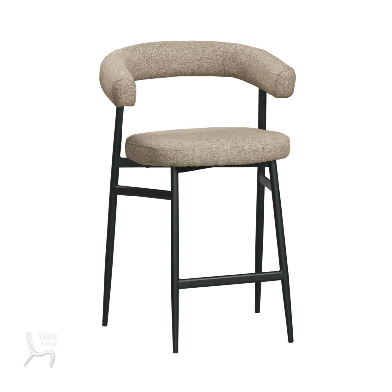 1884-4 華倫吧椅(中)(駝色布)