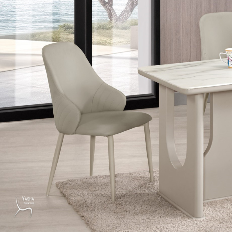 1873-13 貝林傑餐椅(米色皮)(五金腳)