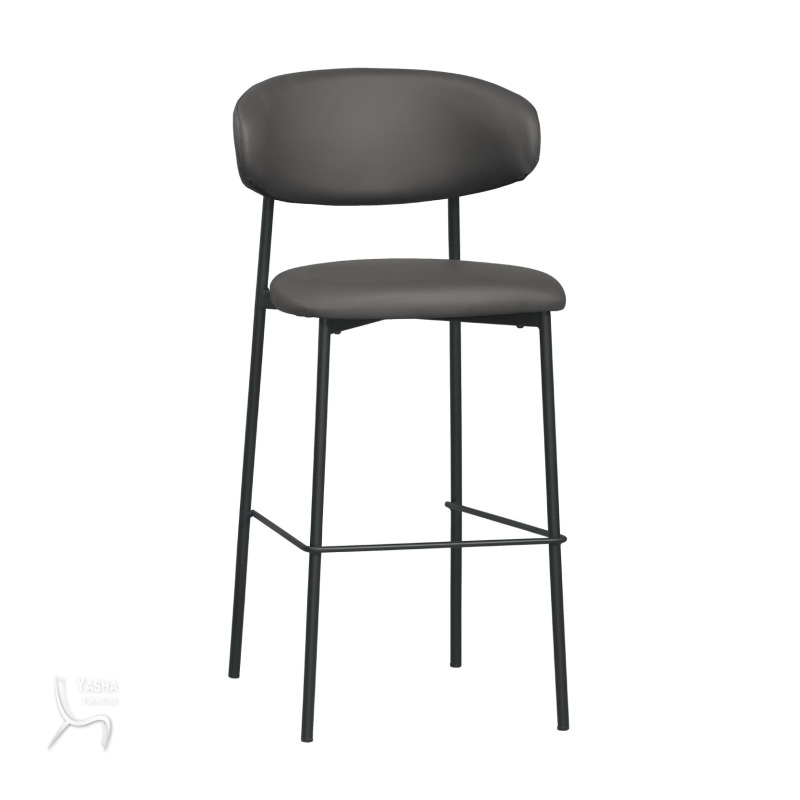 1883-8 納特吧椅(高)(灰色皮)