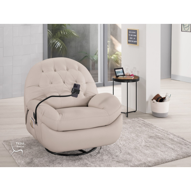 1390-1 里斯特功能休閒沙發椅(米色)