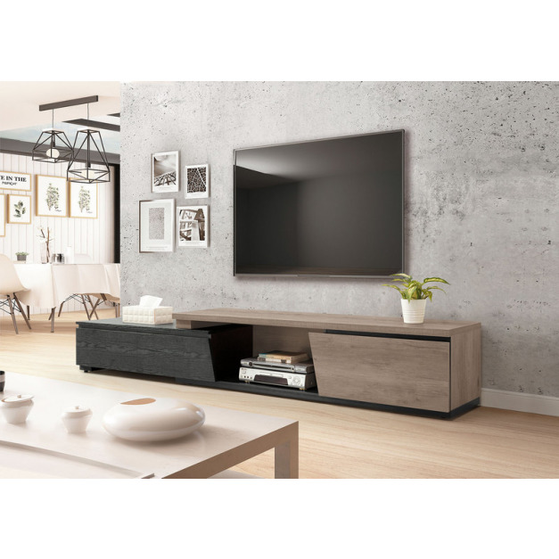 B381-01 傑斯6尺伸縮長櫃 (G355) (古橡/黑)