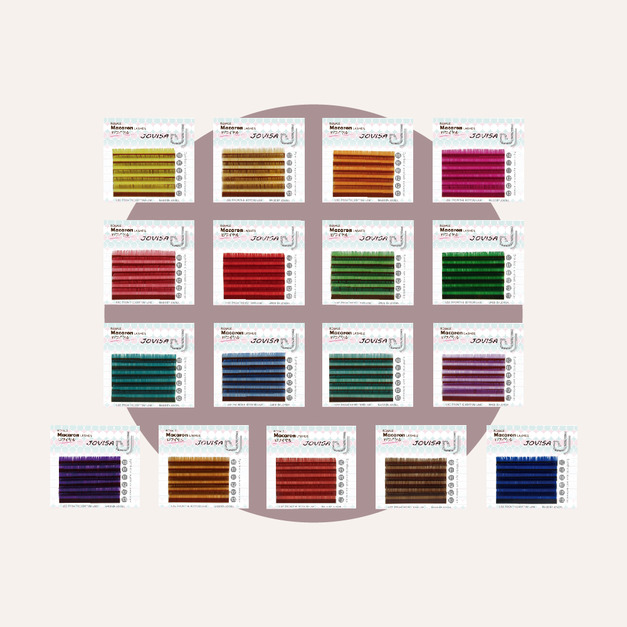 6D 多根稼接 -【馬卡龍0.07-繽紛系列】睫毛 全彩C捲