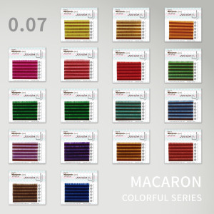 6D 多根稼接 -【馬卡龍0.07-繽紛系列】睫毛 全彩C捲