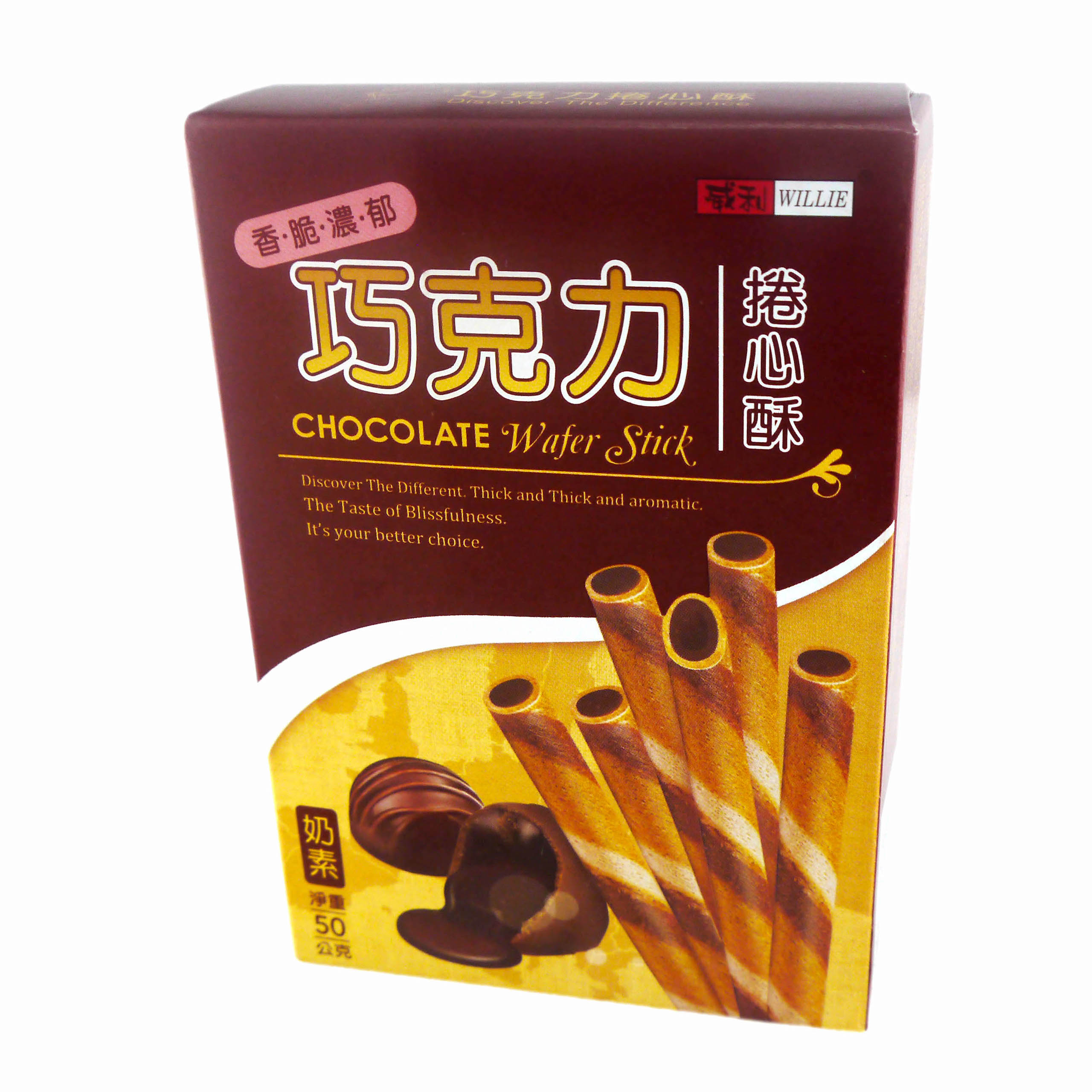 饼乾类 卷心酥,蛋卷 品       名:威力巧克力卷心酥 成       分:面粉