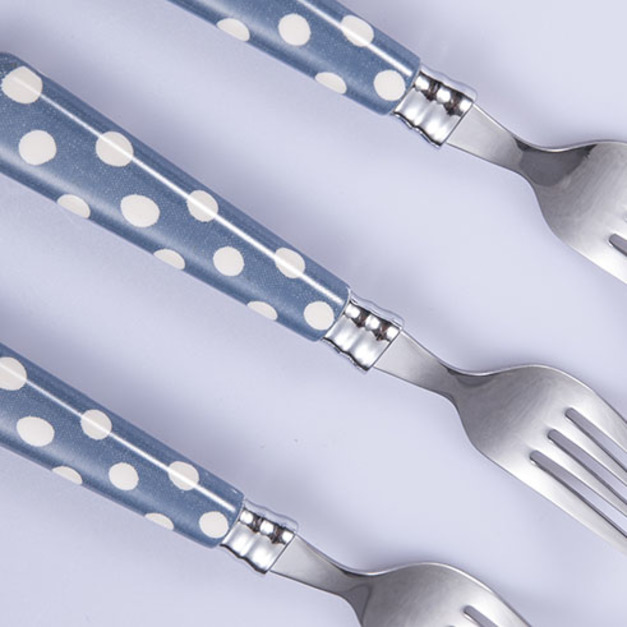 波卡白色大圓點【深藍色】小叉子 (1套1支)