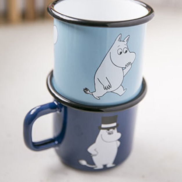 嚕嚕米琺瑯馬克杯 370cc (粉藍/深藍兩色擇一)