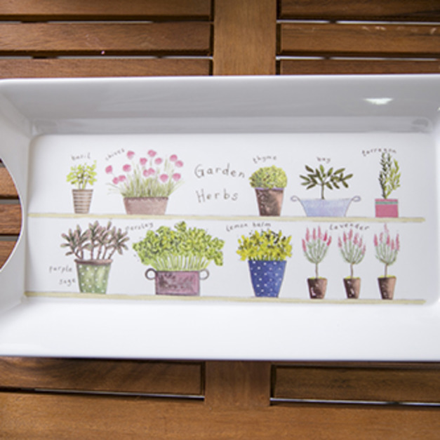 西班牙Garden Herbs 美耐皿托盤（白色）