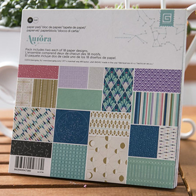 Basic Grey藝術印花色紙-太空與行星 (1本36張)