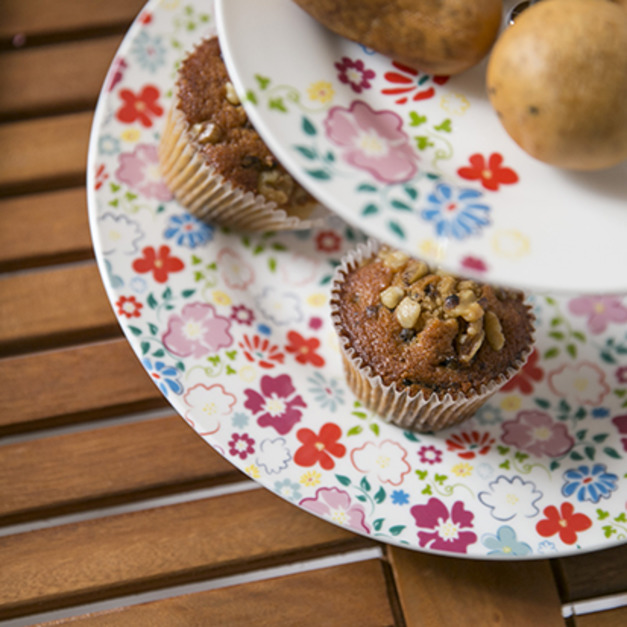 西班牙DAISY系列粉紅花園雙層點心盤