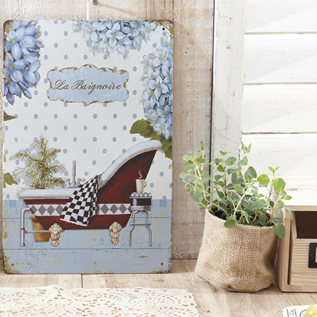 法式沐浴La Baignoire復古鐵板畫
