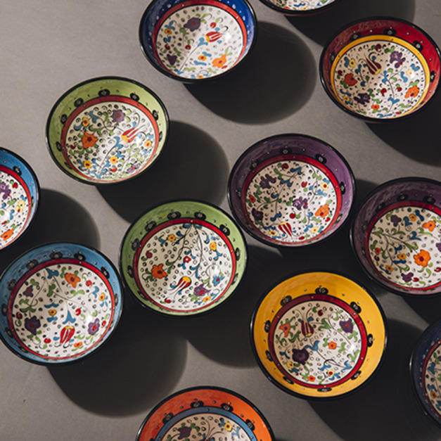 西班牙塞維亞手工彩色陶碗15.5cm (觀賞裝飾/餐具用皆可)