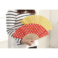 西班牙佛朗明哥波卡圓點木扇 (鵝黃/亮紅兩色)