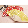 西班牙佛朗明哥波卡圓點木扇 (鵝黃/亮紅兩色)_1
