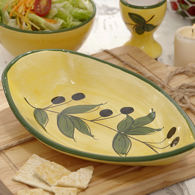 西班牙TRIANGULO黑橄欖系列-萊姆黃輕舟餐盤