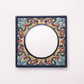 西班牙手繪陶瓷四方鏡 (藍色花卉) 11*11cm 剩2個