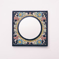 西班牙手繪陶瓷四方鏡 (水藍小花) 11*11cm 剩2個