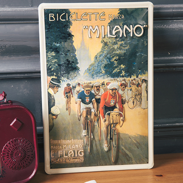 歐洲立體浮雕鐵板畫(米蘭自行車)