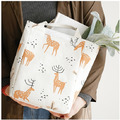 日式簡約棉麻保溫便當袋(小鹿/大象圖案)_1