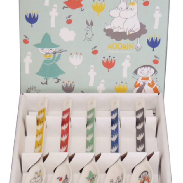 芬蘭Moomins嚕嚕米彩色5入陶瓷湯匙(日本製)