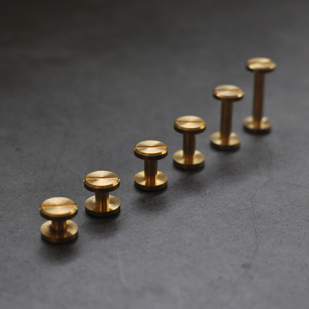 Brass Screw Rivet 黃銅 平面螺絲釦 工字釦