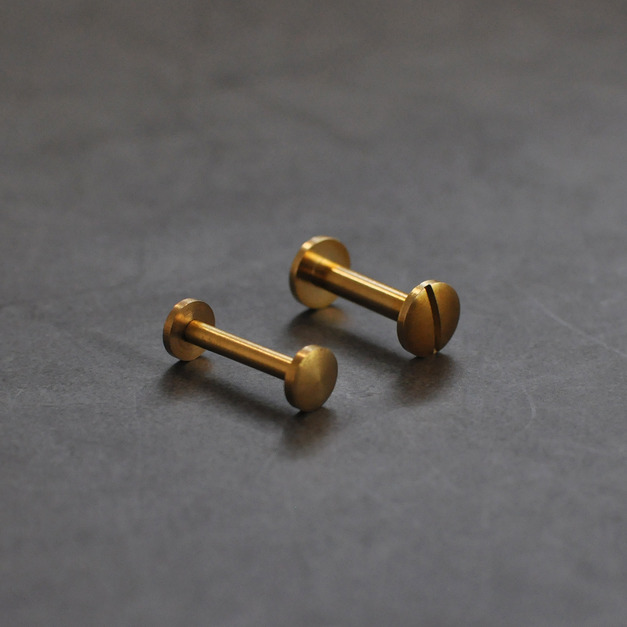 Arc Brass Screw Rivet 黃銅 弧面螺絲釦 工字釦