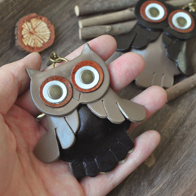 【手作材料包】Baby Owl Keychain 貓頭鷹鑰匙圈