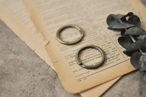 Antique Brass Key Ring 內徑 2.5cm 青古色 鑰匙環 雙圈圓環 2入