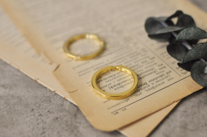 Golden Key Ring 內徑 2.5cm 金色 鑰匙環 雙圈圓環 2入