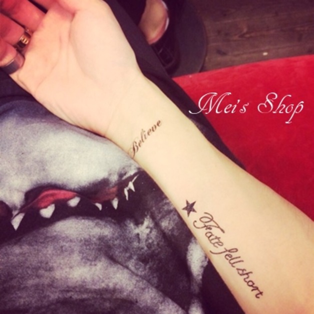 迷你紋身 星星皇冠英文