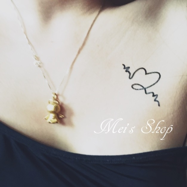 迷你紋身 愛心心電圖