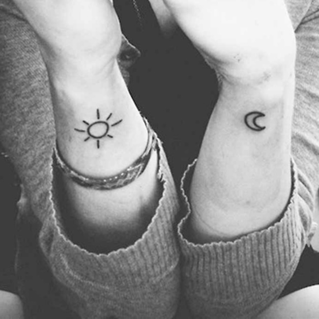 迷你紋身 日月