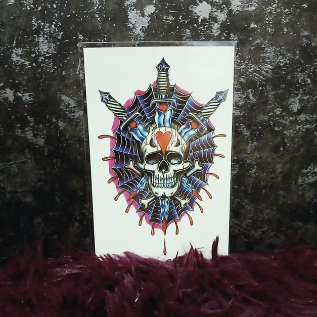 限量新款大圖刺青紋身 蜘蛛網骷髏