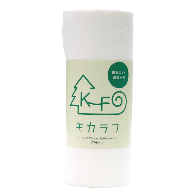 日本製 KIKARAF 多功能料理紙 紙抹布 1捲（70張 高吸水 強吸油 料理紙 過濾紙 清潔 臉部吸油 可清洗 可多次重複使用 露營 野餐）