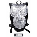 3D立體浮雕貓頭鷹圖騰潮酷雙肩後背包(3色可選：霸氣黑、高貴銀、土豪金)_2