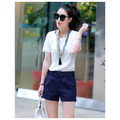 夏季休閒風雪紡紗顯瘦上衣短褲套裝_2