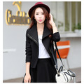 韓版春秋冬季純色短版修身顯瘦小西裝外套(黑、粉、灰3色)161217001_1
