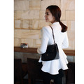 韓版春秋修身顯瘦短版小西裝外套(白、黑2色)161215004