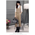 韓版女裝休閒時尚顯瘦闊腳毛呢褲時尚三件組套裝170106002_2