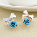 韓版蝴蝶結玫瑰耳環飾品170501006_4