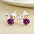 韓版蝴蝶結玫瑰耳環飾品170501006_1