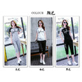 韓版女裝中大尺碼女裝短袖上衣七分褲休閒服套裝運動服套裝棒球服(3色可選)170831031_2